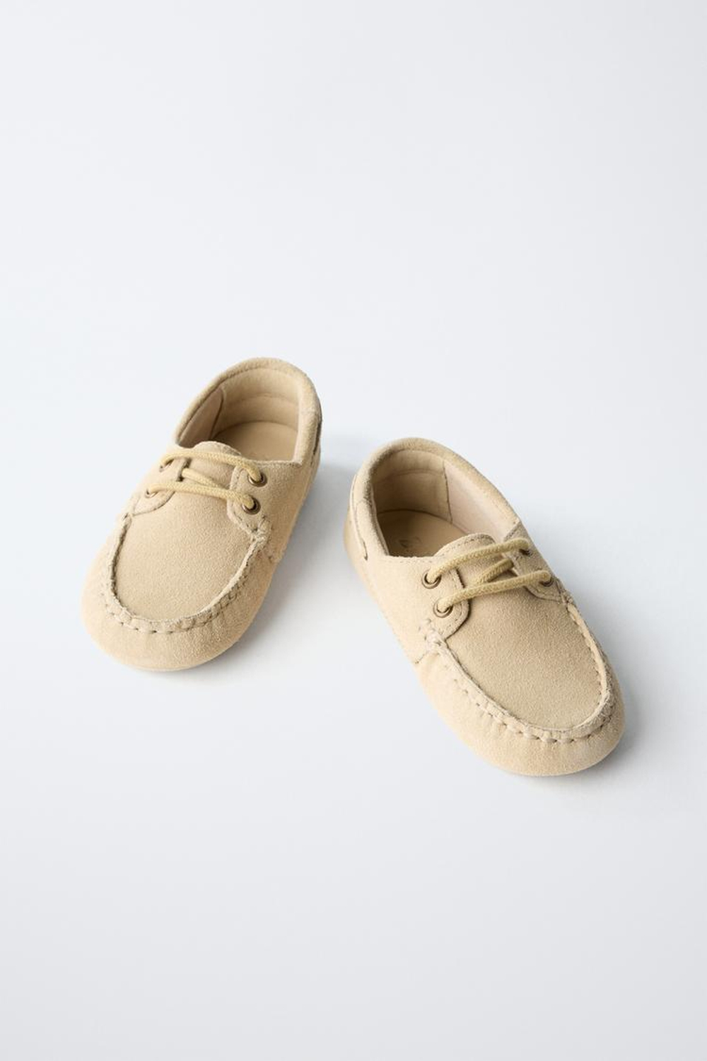 ZARA КОЖАНЫЕ МОКАСИНЫ, ПЕСОЧНО-КОРИЧНЕВЫЙ