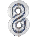 Шар фольгированный Цифра 8 109 см (Серебряный)