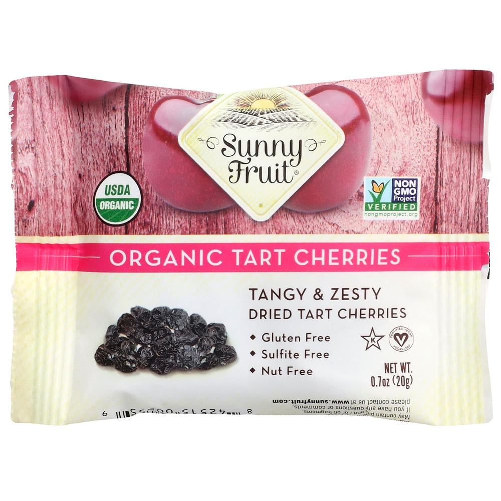 Sunny Fruit, органические сушеные вишни, 5 порционных пакетиков по 20 г (0,7 унции)