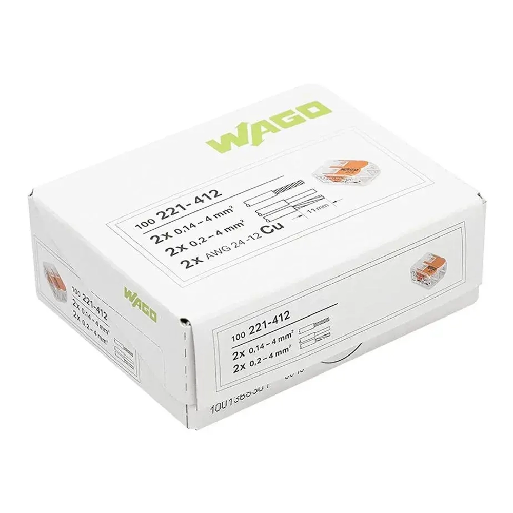 Соединительные клеммы Wago (Аналог Wago) для проводов, ваги 221-412, 10шт
