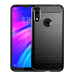 Чехол для Xiaomi Redmi 7 (Redmi Y3) цвет Black (черный), серия Carbon от Caseport