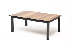"Канны" журнальный столик из HPL 90х60, H40, каркас темно-серый (RAL 7024), цвет столешницы "дуб"