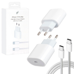 Сетевой адаптер питания USB-C PD 35W (белый) с лого + кабель TypeC-TypeC