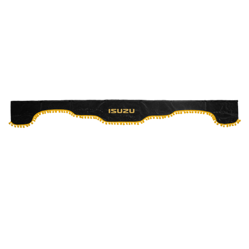Ламбрекен ISUZU (флок, серый, желтые шарики) 230см