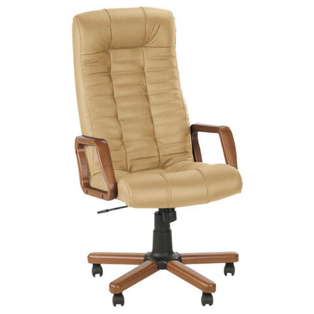 Кресло из натуральной кожи "Atlant extra", дерево, бежевое