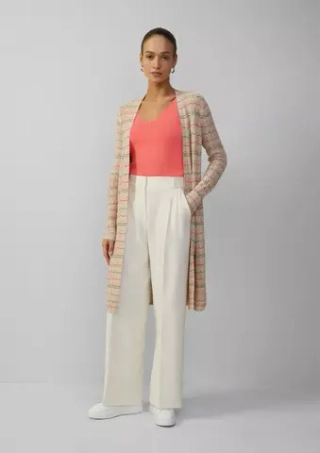 Длинный кардиган с зигзагообразным узором и блестящей пряжей s.Oliver Black Label