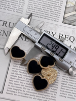 Пуговицы Сердечки бархатные черные