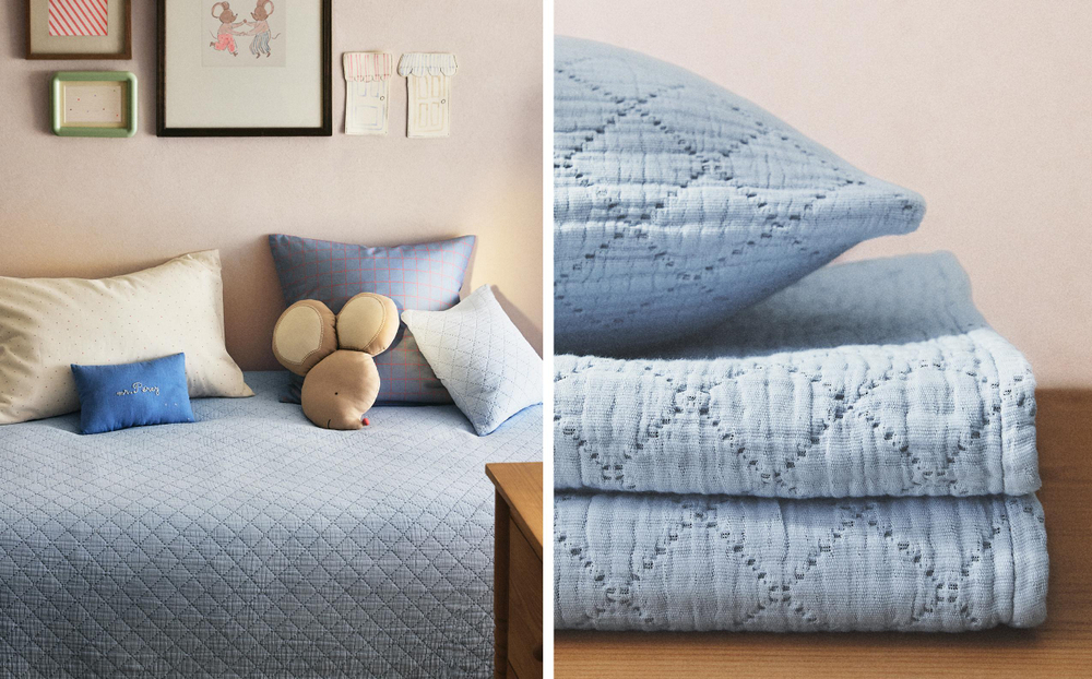 Zara Home покрывало детское из хлопка, синий · 0612/006