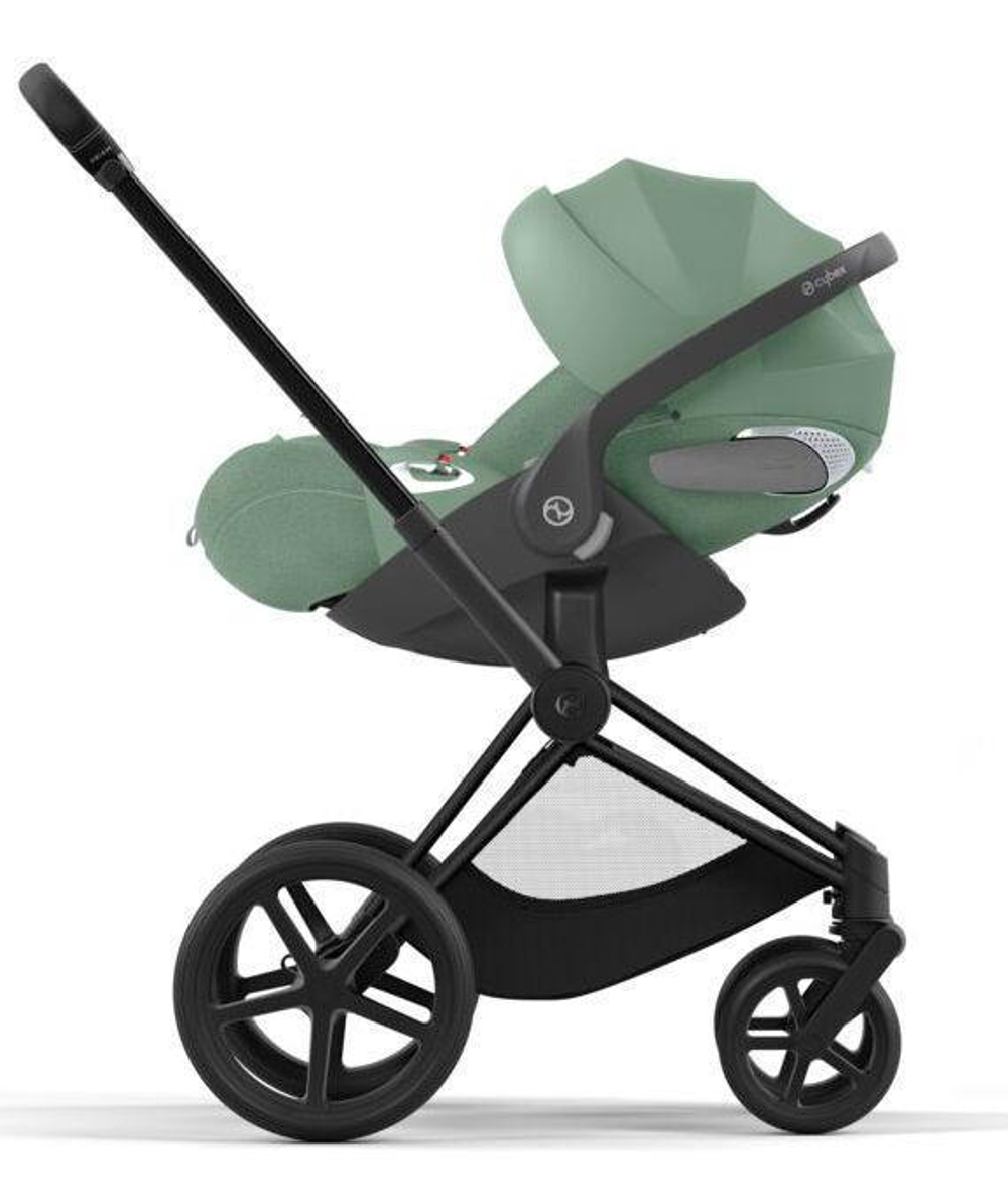 Коляска 3 в 1 Cybex Priam IV Matt Black complete и автокресло Cloud T i-Size Leaf Green Plus Sepia Black