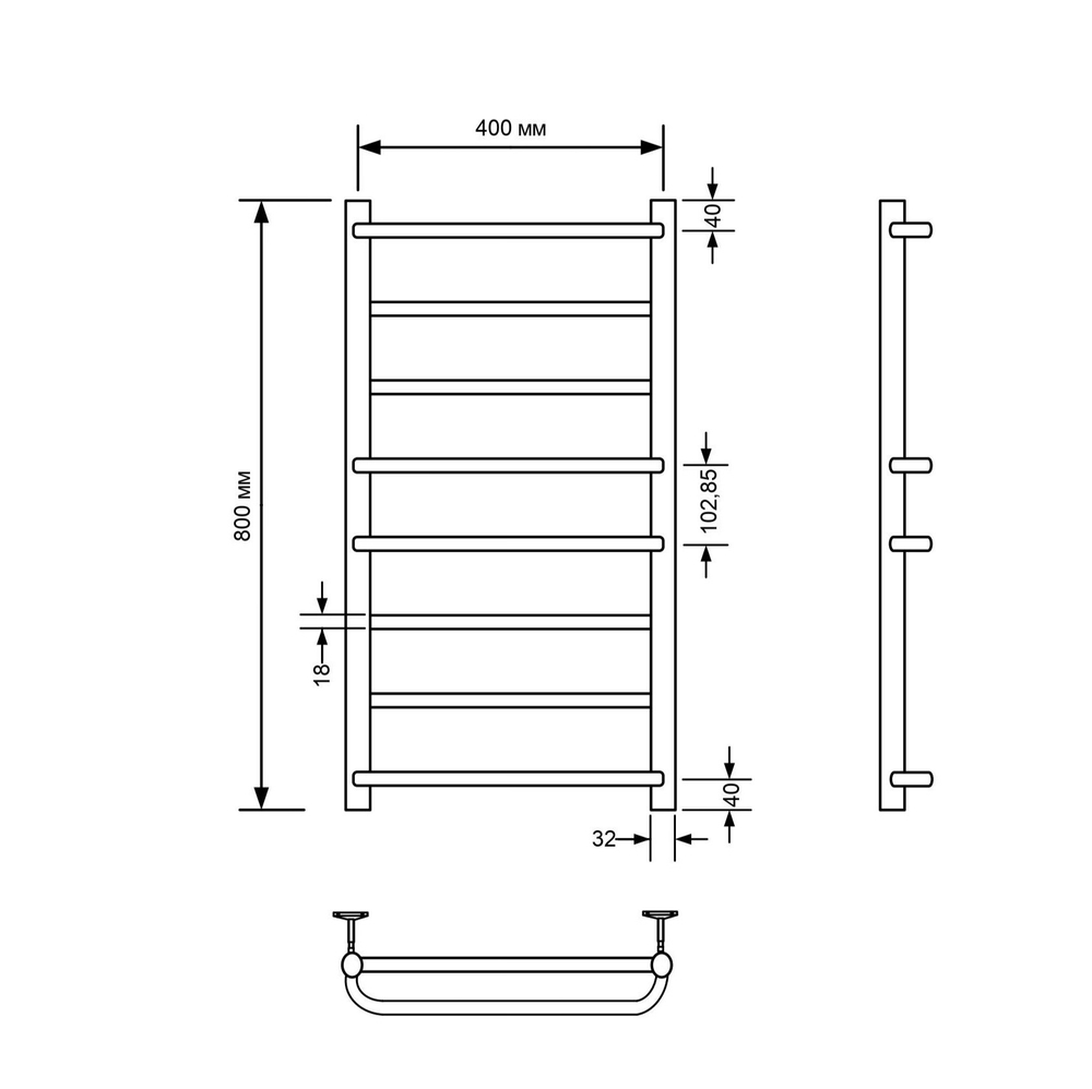 Полотенцесушитель водяной Comfysan Puro W-8 80/40, хром, шт