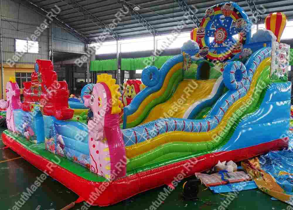 Коммерческий надувной батут "В гостях у Львёнка" 8*8*6 м