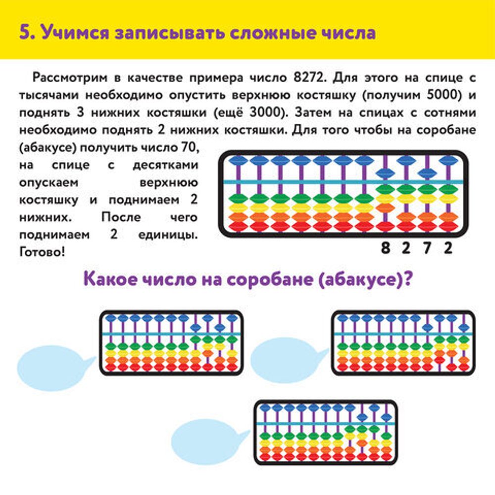 Счеты Абакус (соробан) радужные ЮНЛАНДИЯ "Ментальная арифметика", 13 разрядов кнопка обнуления, 106239