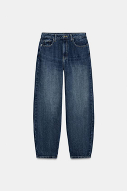 ZARA ДЖИНСЫ ZW COLLECTION BARREL СО СРЕДНЕЙ ПОСАДКОЙ, ВЫЦВЕТШИЙ СИНИЙ