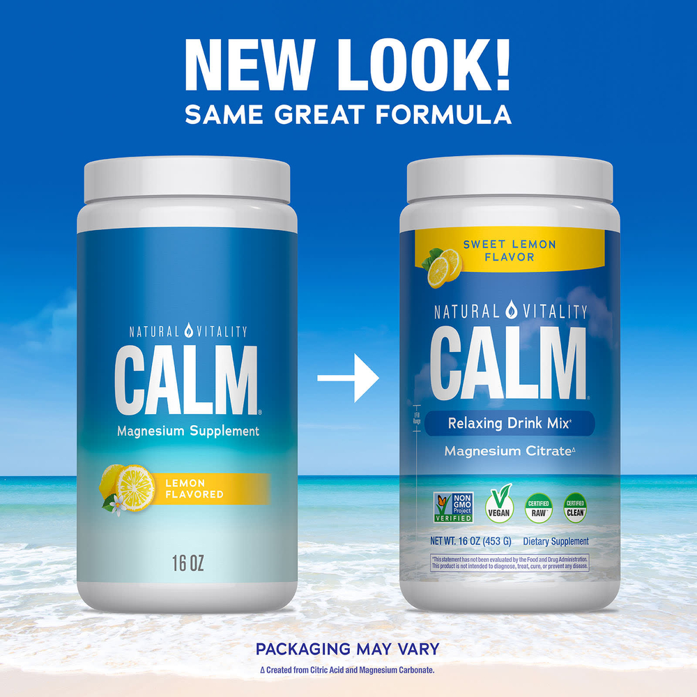 Natural Vitality, CALM®, смесь для расслабляющих напитков, сладкий лимон, 453 г (16 унций)