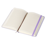 Записная книжка, А6, Alingar, 7БЦ, ПВХ (печать на мокром шелке), на резинке, клетка, 96 л., "Трендовые надписи", фиолетовый