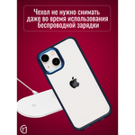 Чехол прозрачный с цветной рамкой iPhone 14 Plus, 013141 Голубой