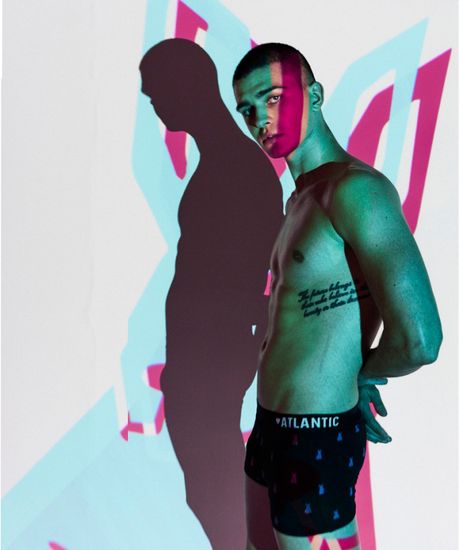 Трусы мужские боксеры (2шт), Atlantic 2GMH-014, черный + розовый,