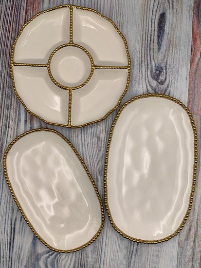 Менажница круглая 5 отделений 29 см. Бусины