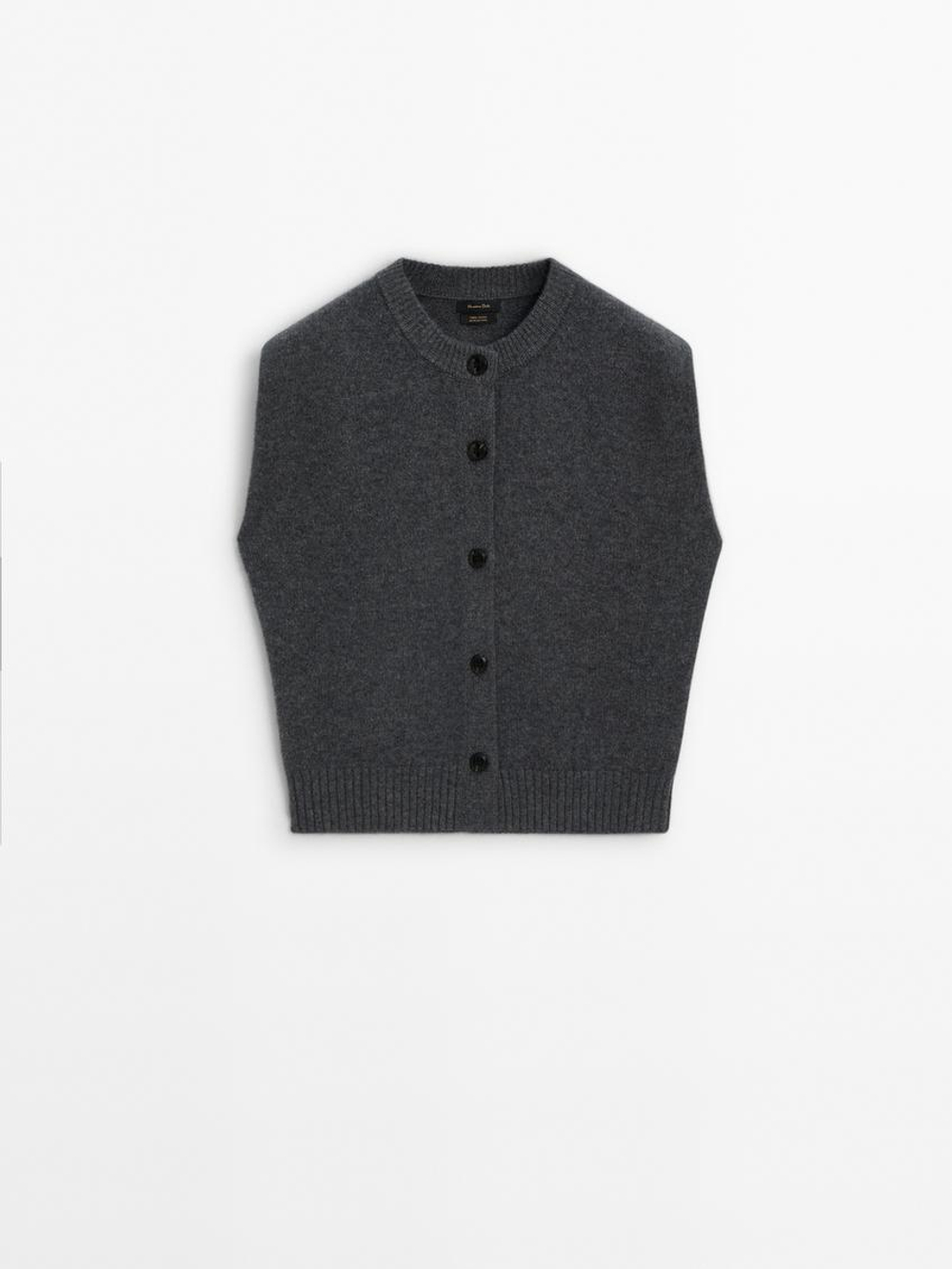 Massimo Dutti Трикотажный жилет из 100% шерсти, серый