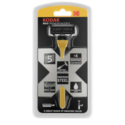 Бритвенная система Kodak MAX Prem Razor 5 мужская 5 лезвий 4 сменные кассеты | Kodak