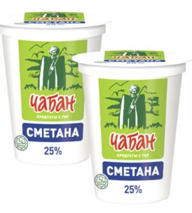 СМЕТАНА 25% 400ГР ЧАБАН