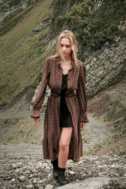 ПЛАТЬЕ БОХО С ИМИТАЦИЕЙ КОМБИНАЦИИ