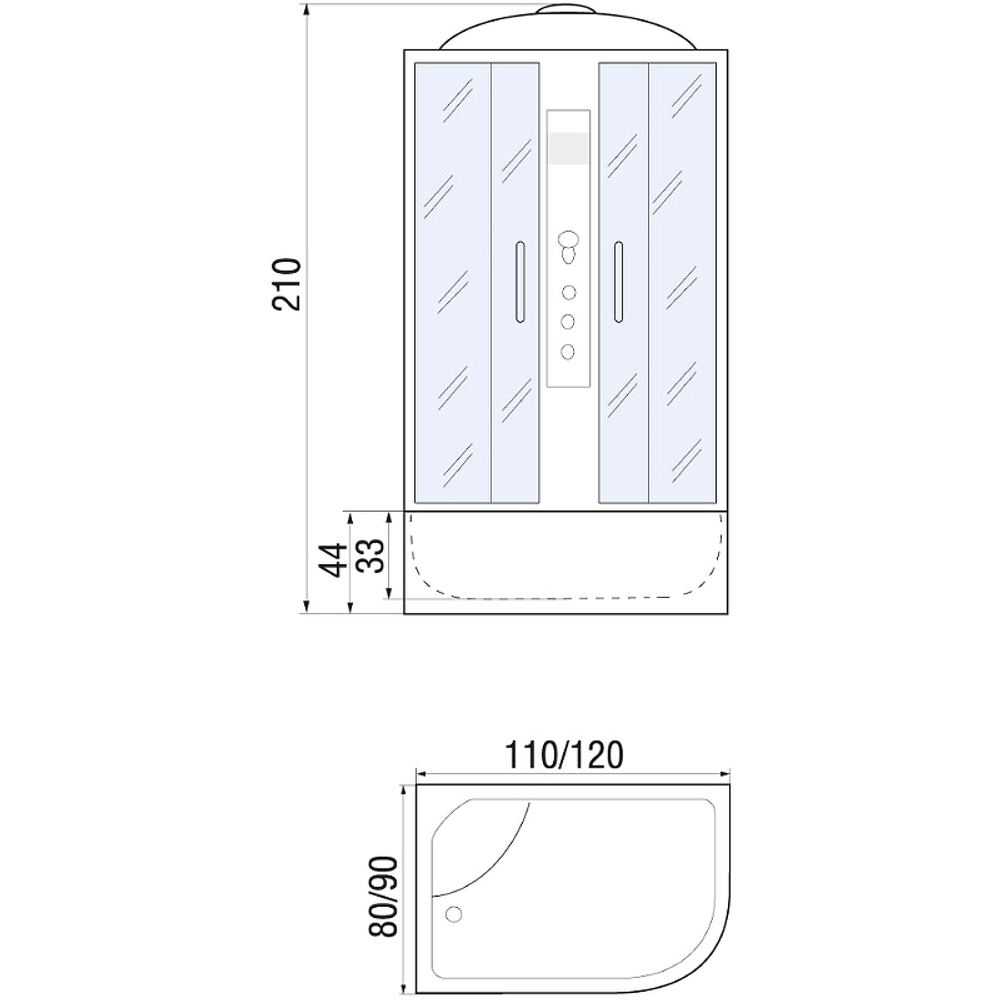 Душевая кабина River Dunay 120x80 ТН L 10000000008 с поддоном