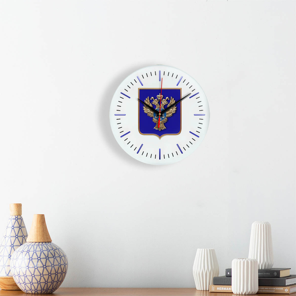 Настенные часы "Эмблема герб Казначейство 52" Декор для дома, подарок