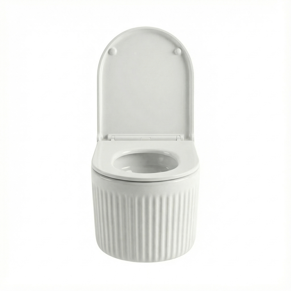 Унитаз подвесной безободковый WAVE RIFL Tornado3.0, сид. дюропласт, м/л, быстр, БЕЛЫЙ глянец (L)