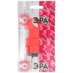 Вилка ЭРА VX12-R-IP44 каучуковая c заземлением 16А IP44 с кольцом угловая красная | Штепсельные вилки и розетки