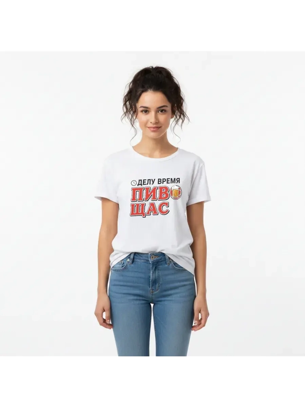 Футболка больших размеров с принтом