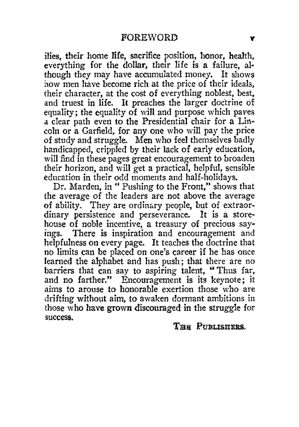 Pushing to the front | Orison Swett Marden