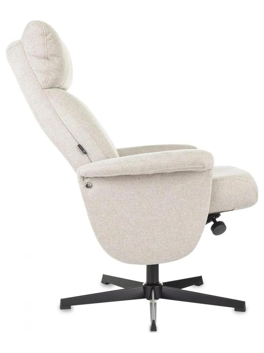 Кресло для дома Бюрократ _Baron с пуфом бежевый металл черный крестов. (_BARON/BEIGE)