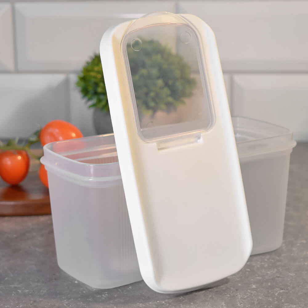 Емкость для сыпучих продуктов 1л "Лайн", белый