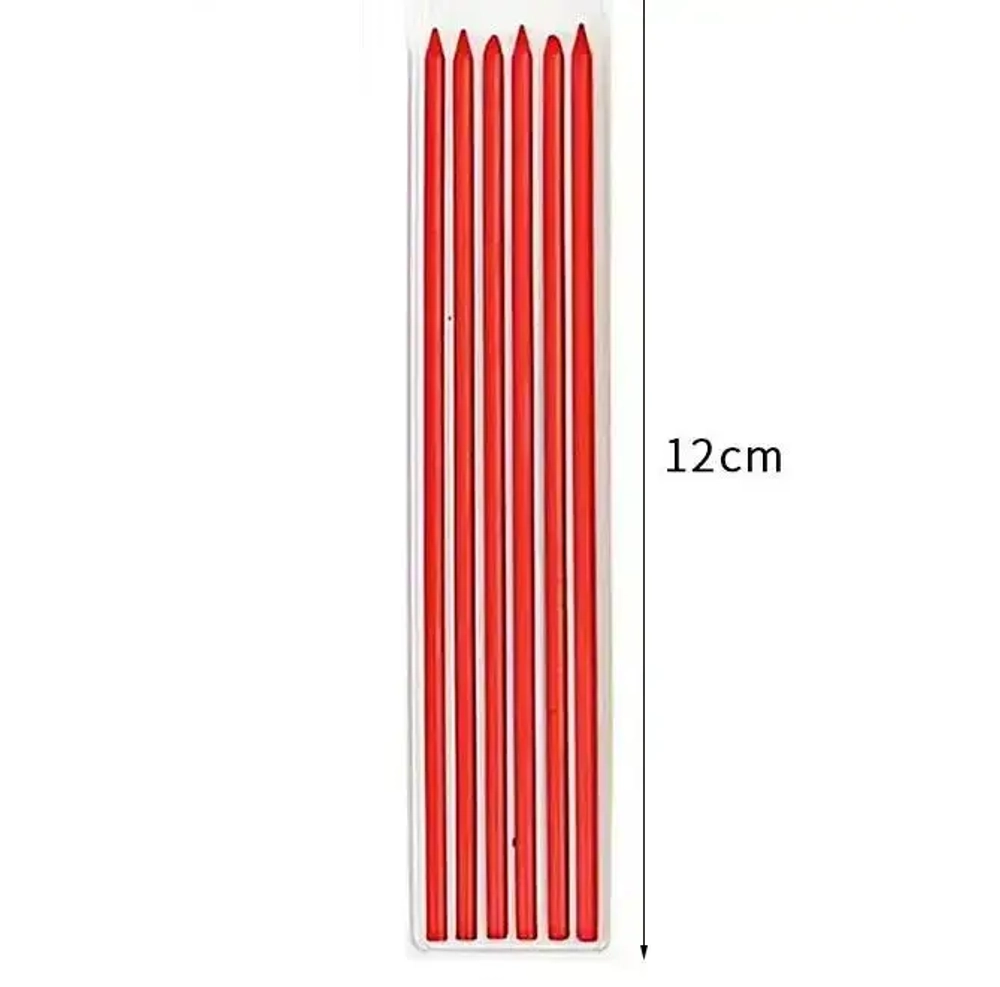 Грифель КРАСНЫЙ для строительного механического карандаша 2,8мм, 6 штук