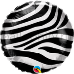 Фольгированная фигура, круг, Зебра полосы,18"/45CM