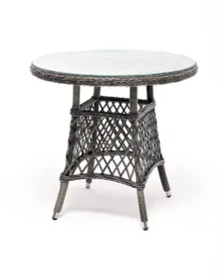 "Эспрессо" плетеный круглый стол, диаметр 80 см, цвет графит