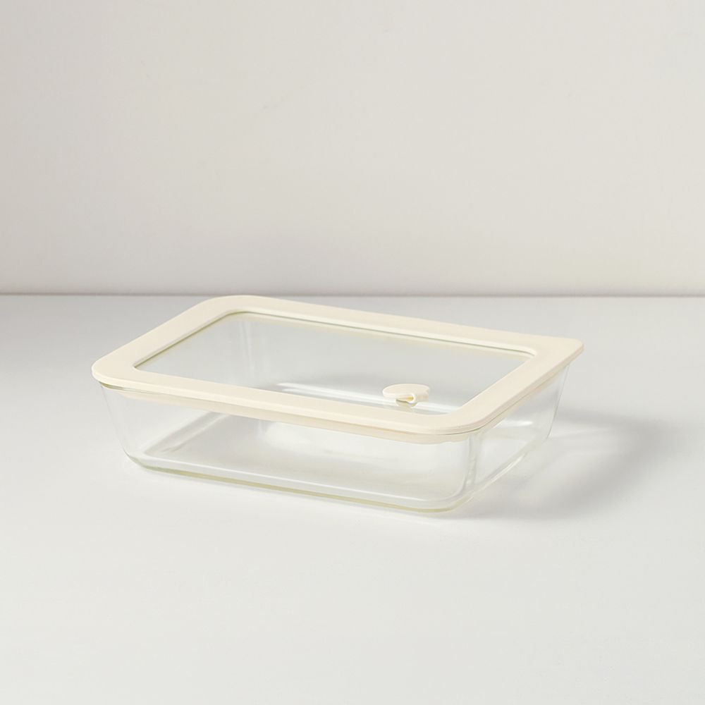 Контейнер для запекания и хранения с вакуумным эффектом Vacuum Glass, 700 мл, молочный