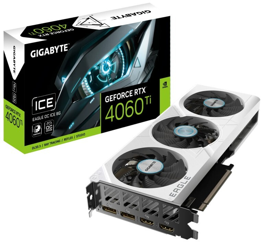Видеокарта PCI-E GIGABYTE GeForce RTX 4060 Ti EAGLE OC ICE (GV-N406TEAGLEOC ICE-8GD)