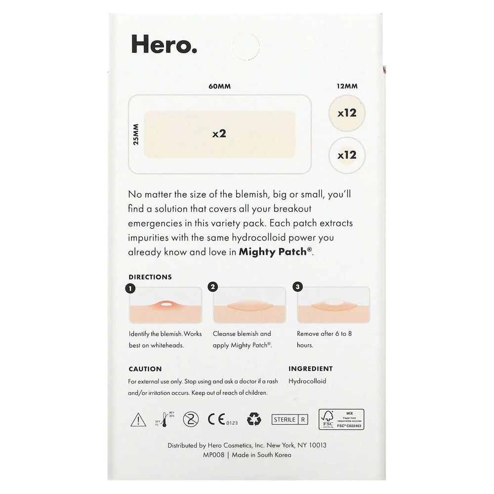 Hero Cosmetics, Mighty Patch®, набор разных вкусов, 26 патчей