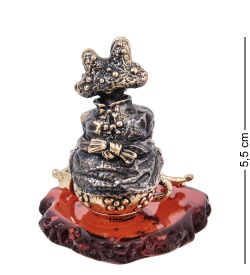 Народные промыслы AM- 323 Фигурка «Лягушка Шиза» (латунь, янтарь)