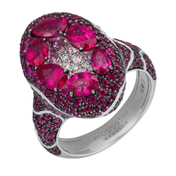 Кольцо с Рубинами и Бриллиантами, R0262-0/1
