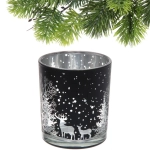 Подсвечник «Зимнее сияние» 8,5*10 см, Черный