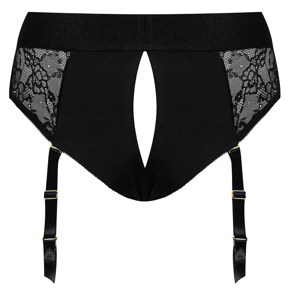 Черные трусики для насадок Diva Lingerie Harness - size L