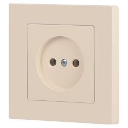 Розетка Intro Accent 6-201-02 2P 16А-250В IP20 СУ AL/CU слоновая кость