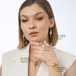 Серьги «Преображение» с английским замком из комбинированного золота с миксом камней и эмалью