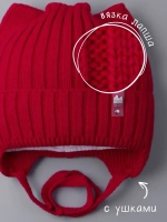 Шапка с ушками вязаная демисезонная