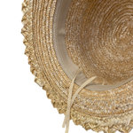 Канотье пшеница Солнышко с бежевой лентой