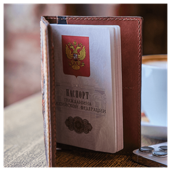 Кожаная обложка на паспорт «Золотая Векша»