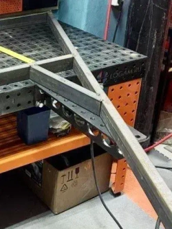 Удлинитель стола 490х100 (8мм), добавочная плита (блок), для оснастки сборочных, монтажных, сварочных столов d16